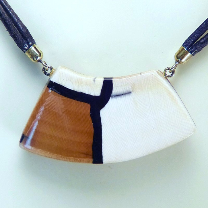 Mammut-Collier creme/braun