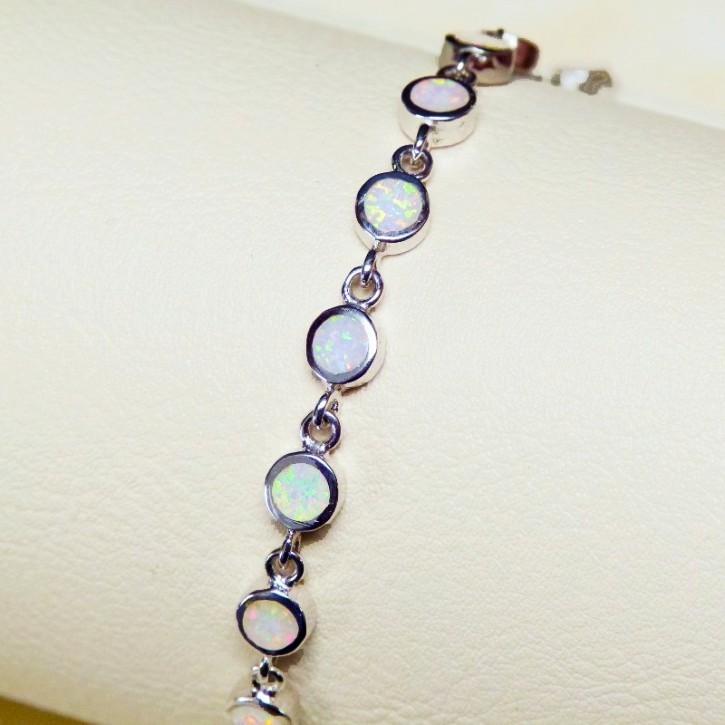 Silberarmband 925/- mit Opalsynthesen