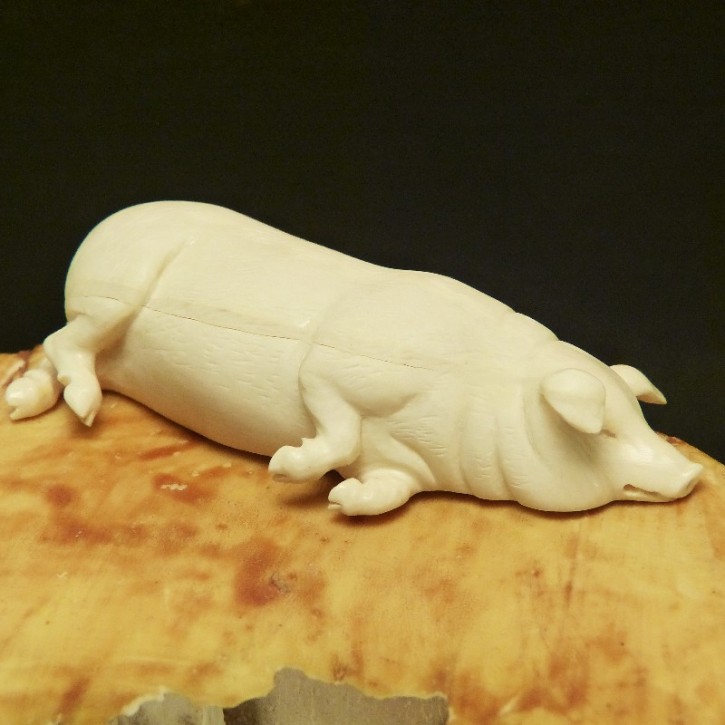 Schwein liegend Mammut-Elfenbein