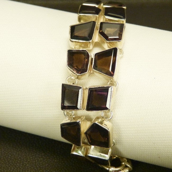 Silberarmband mit Rauchtopas