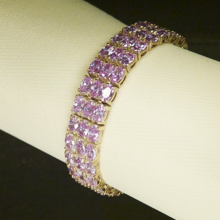 Silberarmband mit Zirkonia light Amethyst