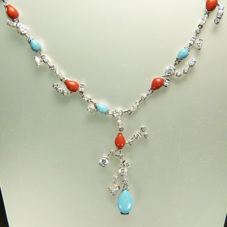 Silbercollier mit Zirkonia
