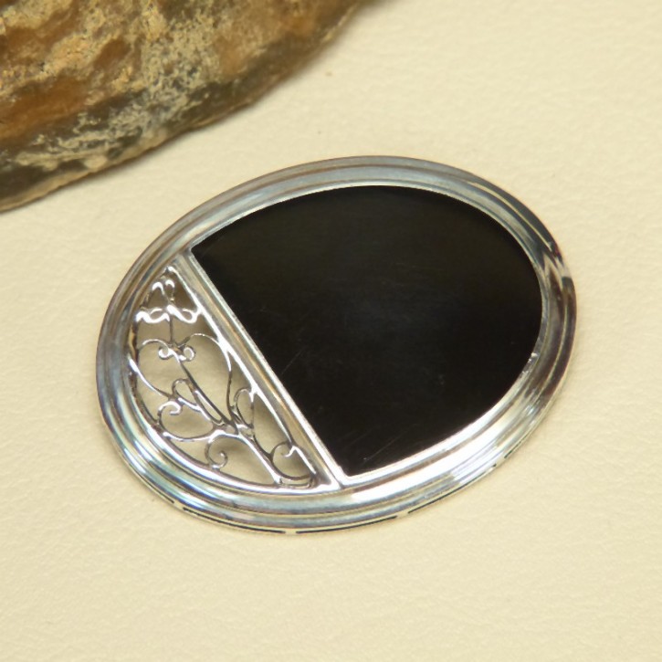 Silberbrosche 925/- oval