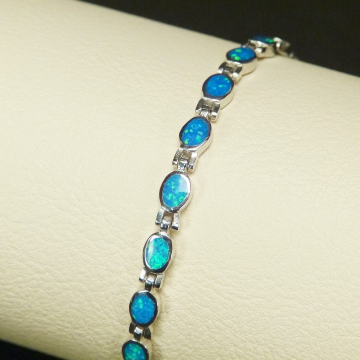 Silberarmband 925/- mit Opalsynthesen