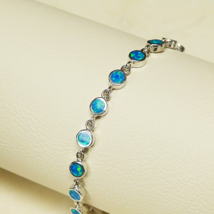 Silberarmband 925/- mit Opalsythesen