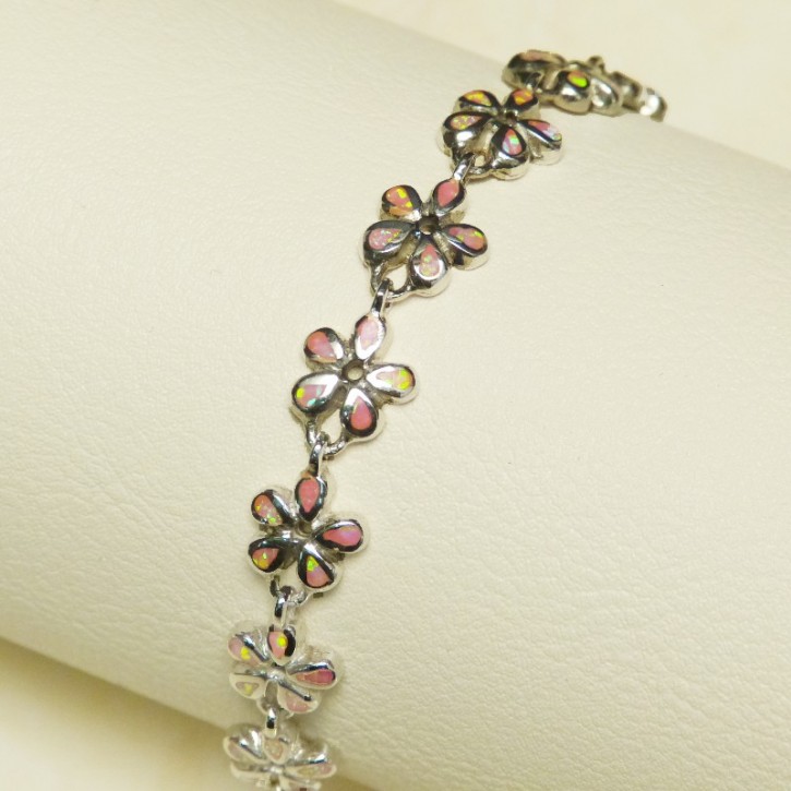 Silberarmband 925/- mit Opalsynthesen