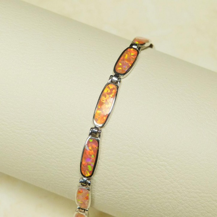 Silberarmband 925/- mit Opalsynthesen