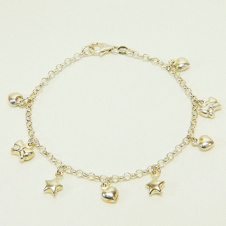Silberarmband mit 8 Anhänger