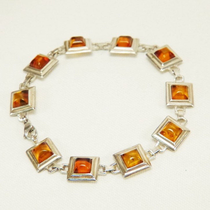 Silberarmband mit Bernstein