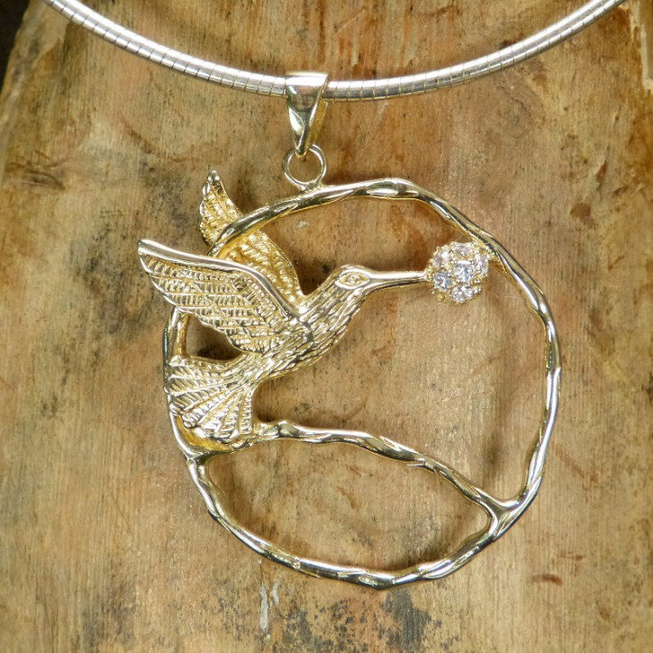 massiver Silberanhänger "Kolibri"