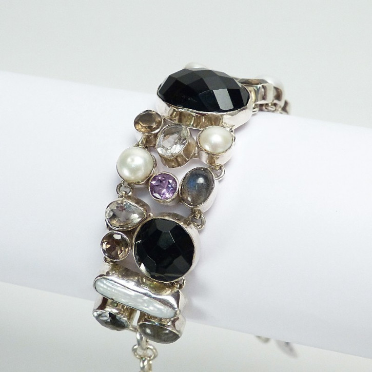 Silberarmband mit echten Steinen