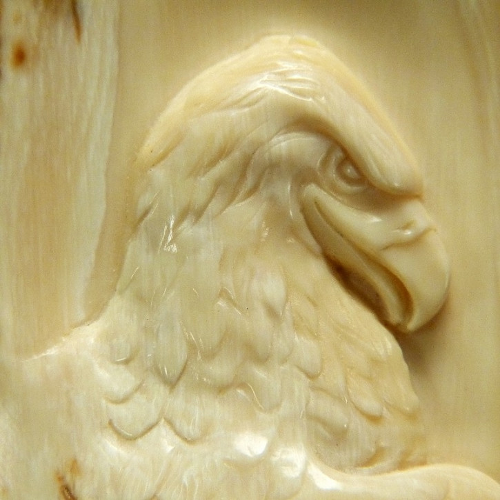 Adler-Reilief in der Mammutrinde