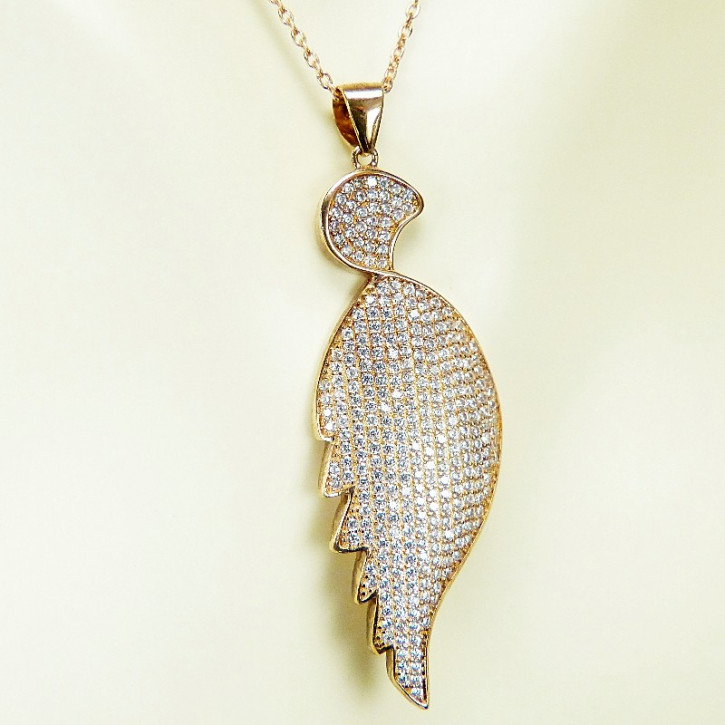 Engelsflügel mit Zirkonia 925/- rosèvergoldet