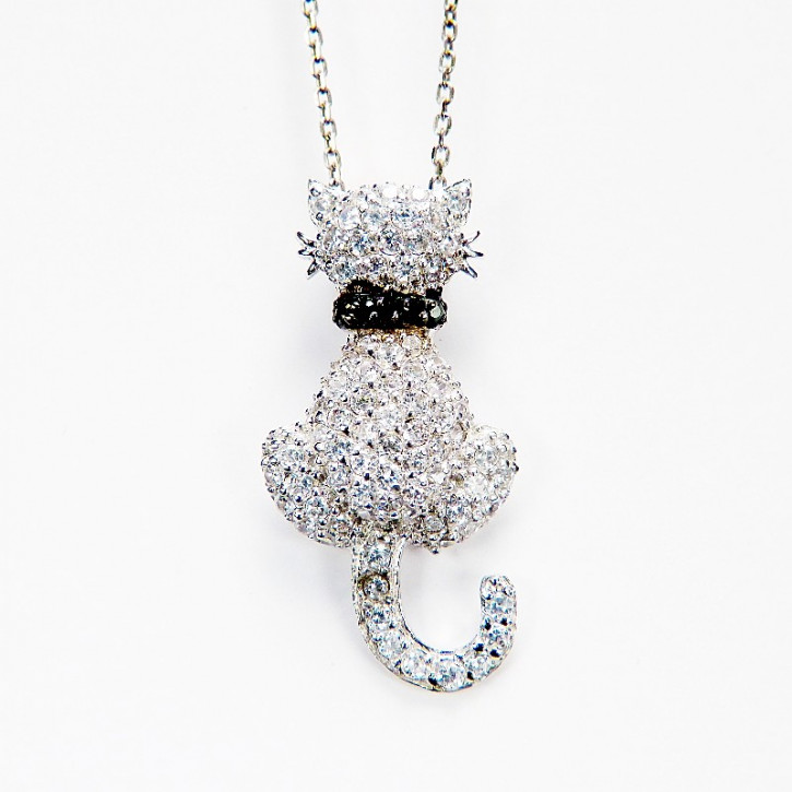 Anhänger Katze mit Zirkonia