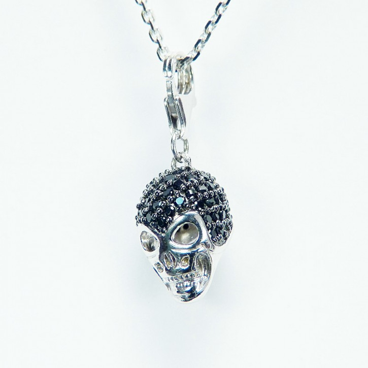Totenkopf-Anhänger/Charm aus Silber