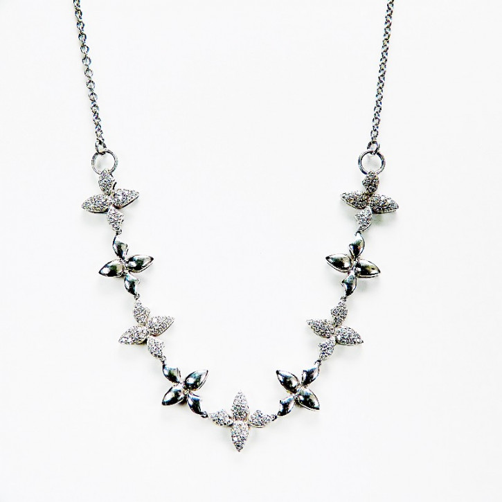 Silber-Collier mit Zirkonia