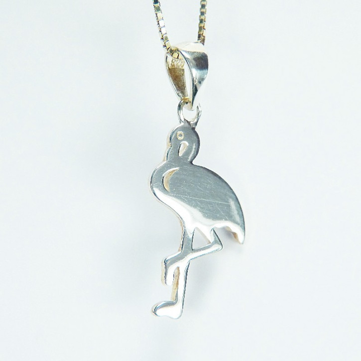 Silberanhänger "Flamingo" mit Kette
