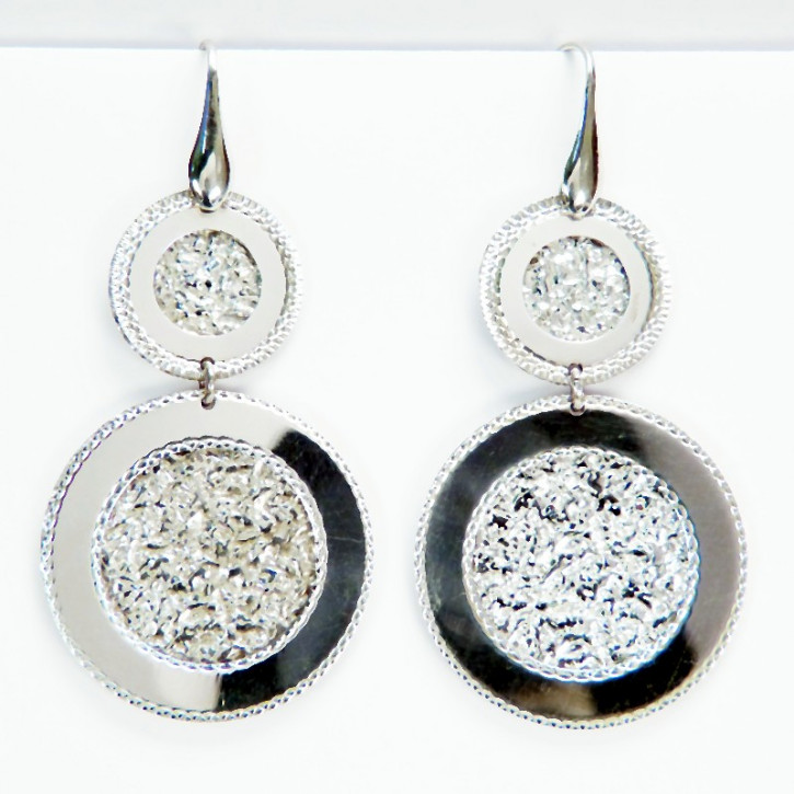 auffällige Hängeorhringe aus Silber