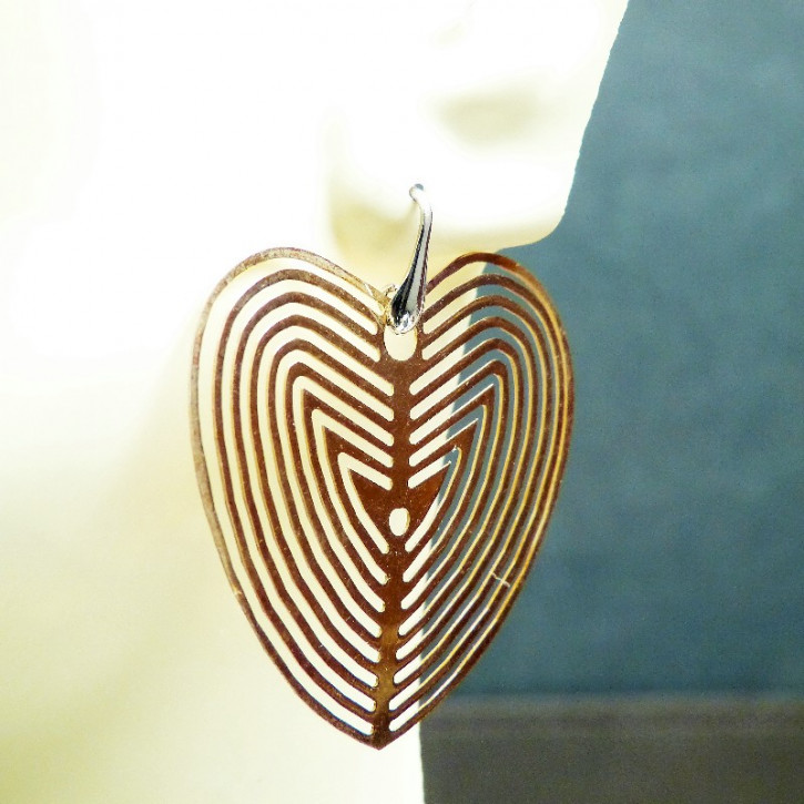 große Herzohrhänger 925/- vergoldet