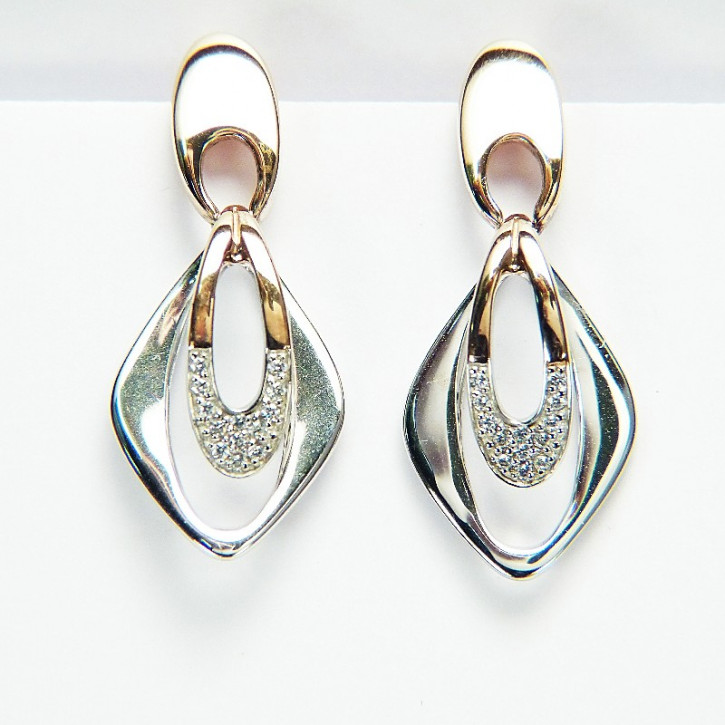 Ohrringe Silber 925/- Bicolor