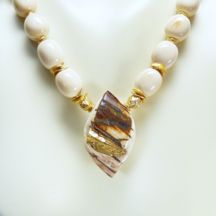 Edle Mammutkette mit "Gold-Nuggets"