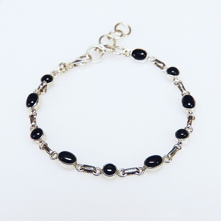 zartes Silberarmband mit Onix