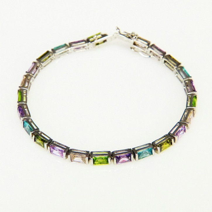 Tennisarmband 925/- multicolor
