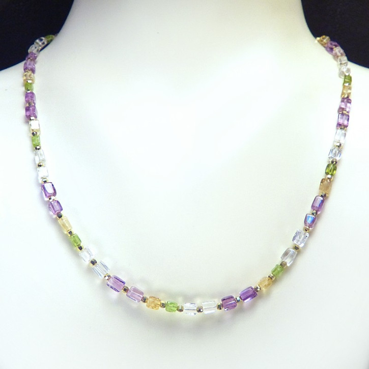 Zarte Steinkette multicolor