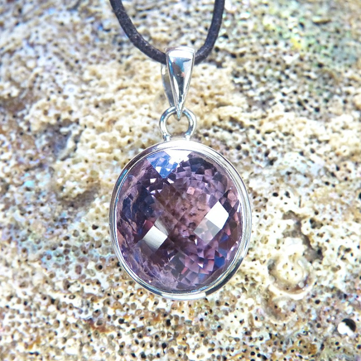 fein facettierter Amethyst in Silber 925/-