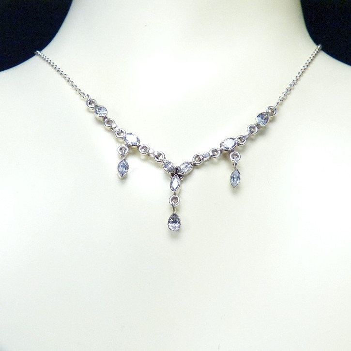 Silbercollier mit Zirkonia