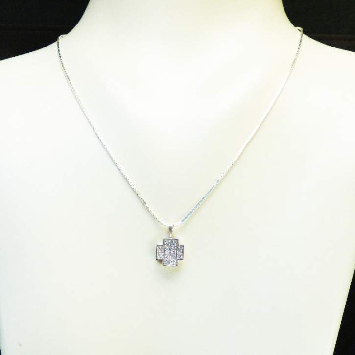Kreuzanhänger mit mit Kette in Silber 925/-