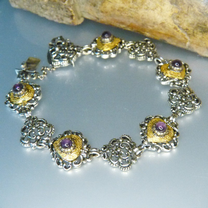 Silberarmband mit Amethyst