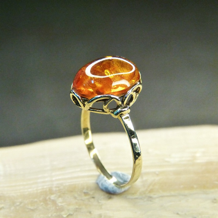 Goldring 333/- mit Bernstein W18,2