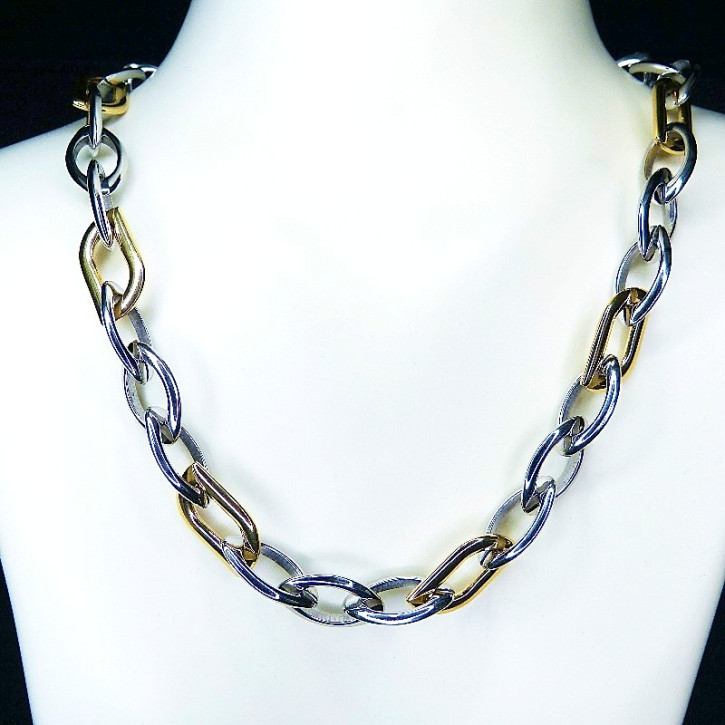 Collier/Kette Edelstahl bicolor 50cm