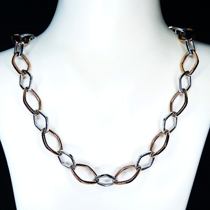 Collier/Kette Edelstahl rosévergoldet 50cm
