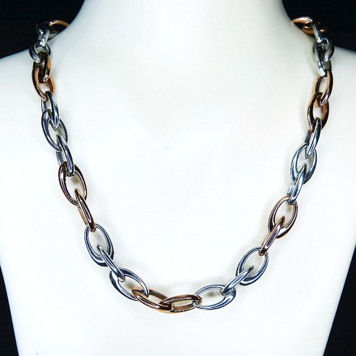 Collier/Kette Edelstahl rosévergoldet 50cm