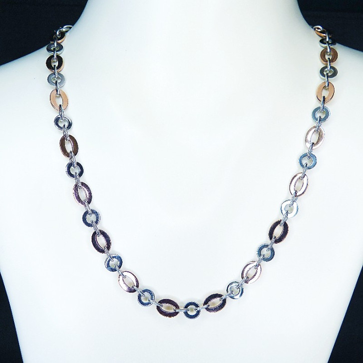 Collier/Kette Edelstahl rosévergoldet 47cm