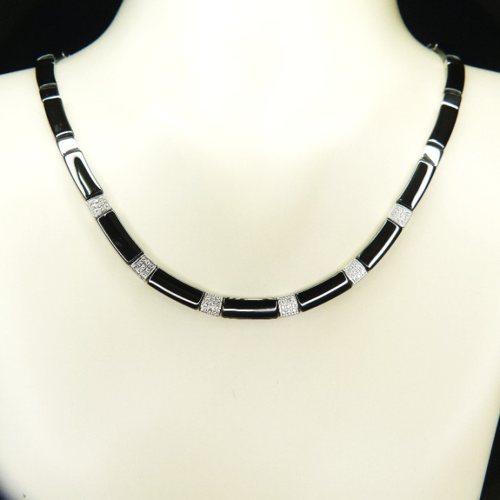 Collier Edelstahl/Keramik 47cm