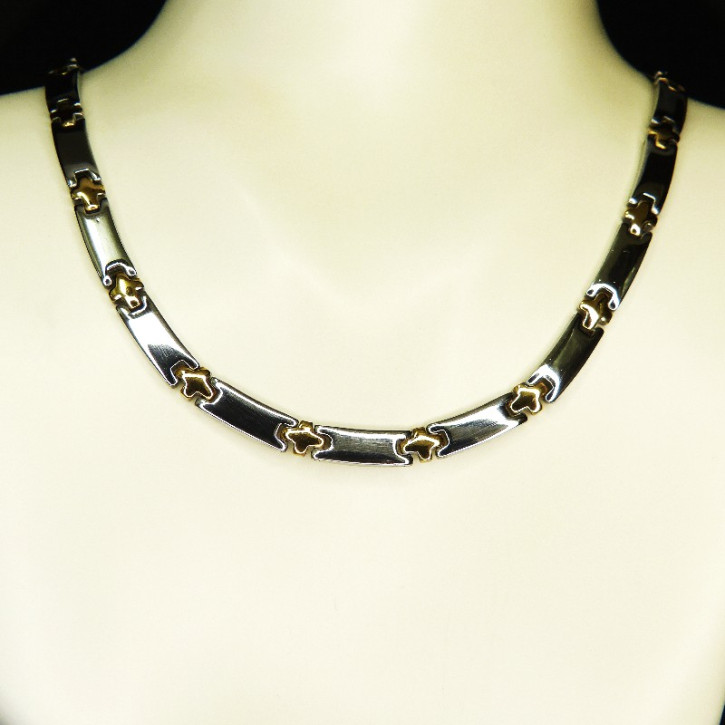 Edelstahlcollier Bicolor 45cm