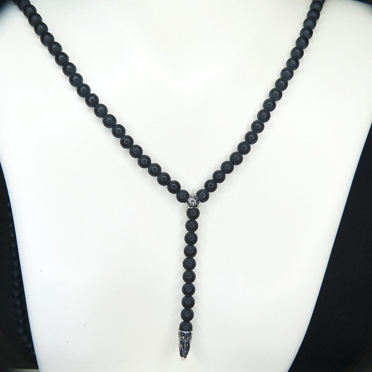 lange Y-Kette Onix mattiert