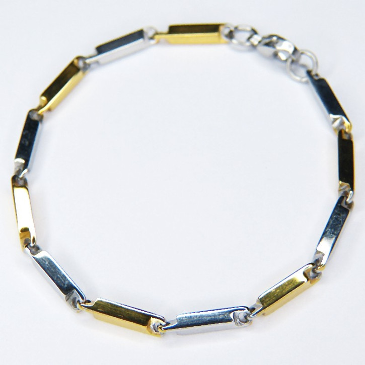 Armband Edelstahl bicolor ca.19cm
