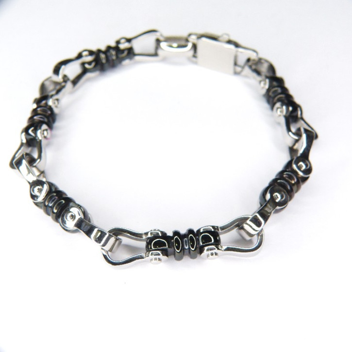 Armband Edelstahl teilweise geschwärzt