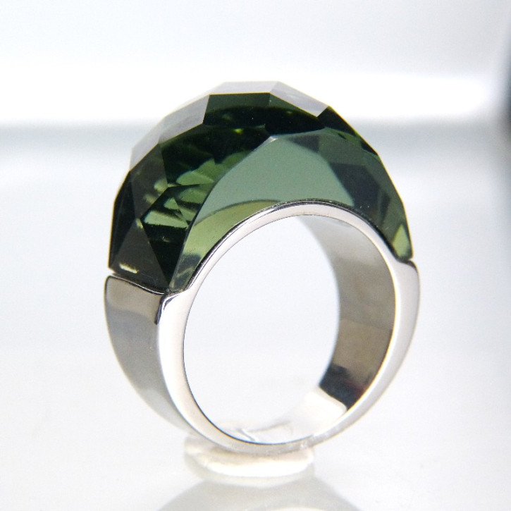 Edelstahlring mit Zirkonia Größe 60 (Ø ca. 19,1 mm)