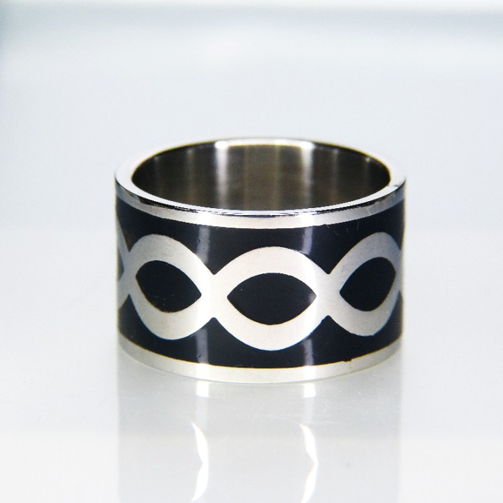 Edelstahlring mit Emaille W 22