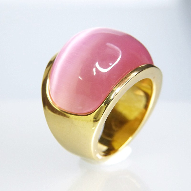 Edelstahlring vergoldet "pink"