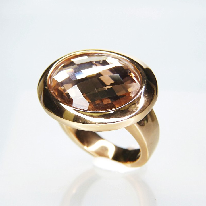 Edelstahlring rosévergoldet "champagne" W 17,2