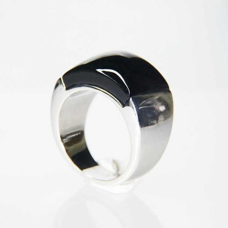 Edelstahlring mit Glas W 17,5
