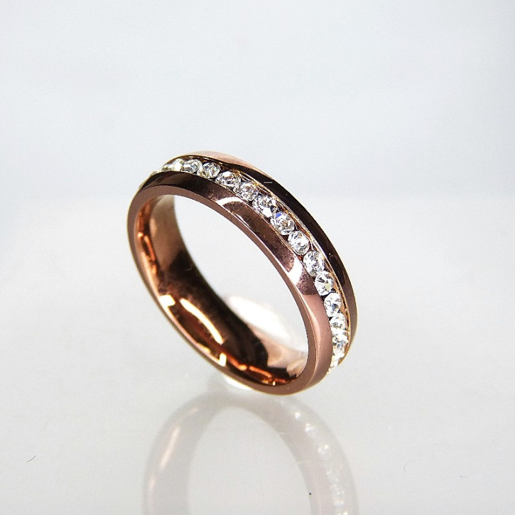 Memory-Ring Edelstahl rosévergoldet Größe 54 (Ø ca. 17,2 mm)