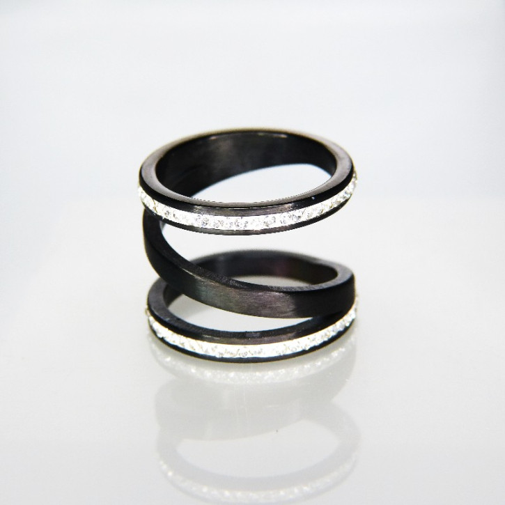 Spiralring Edelstahl geschwärzt