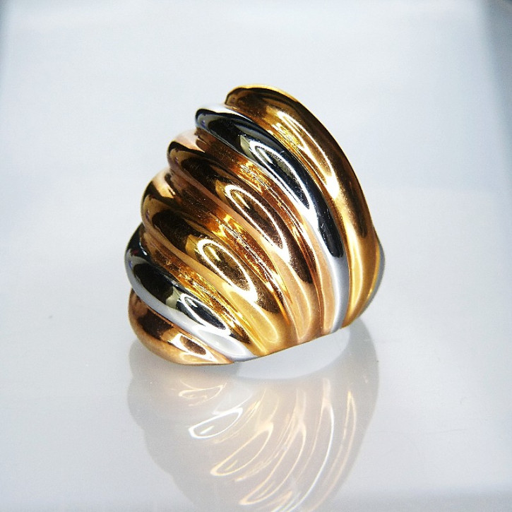 Edelstahlring Tricolor